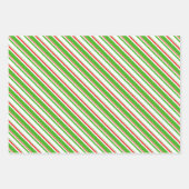 Rood, wit, groen gekleurde kerstkernen inpakpapier vel (Voorkant)