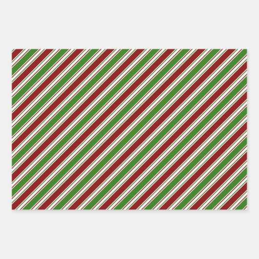 Rood, wit, groen gekleurde kerstkernen inpakpapier vel (Voorkant)