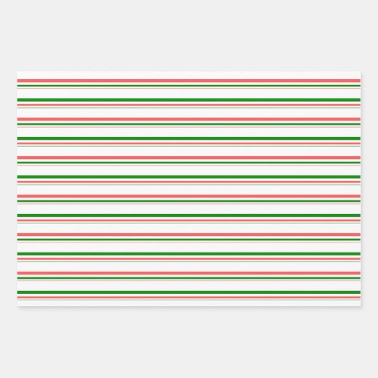 Rood, wit, groen gekleurde kerstkernen inpakpapier vel (Voorkant 3)