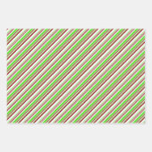 Rood, wit, groen gekleurde kerstkernen inpakpapier vel (Voorkant 3)