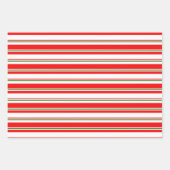 Rood, wit, groen gekleurde kerstkernen inpakpapier vel (Voorkant)