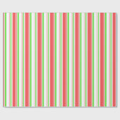 Rood, wit, groen gekleurde kerstlijntjes cadeaupapier (Vlak)