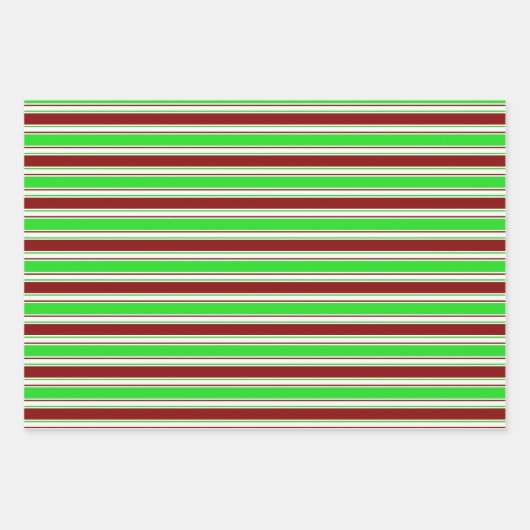 Rood, wit, groen gekleurde kerstpatronen inpakpapier vel (Voorkant 2)