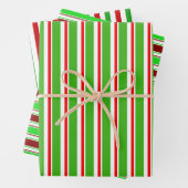 Rood, wit, groen gekleurde kerstpatronen inpakpapier vel (In situ)