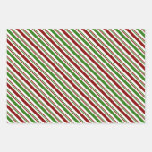 Rood, wit, groen gekleurde kerstpatronen inpakpapier vel (Voorkant)