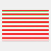 Rood, wit, groen gekleurde kerststijllijnen inpakpapier vel (Voorkant)