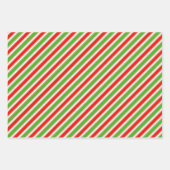 Rood, wit, groen gekleurde kerststijllijnen inpakpapier vel (Voorkant 2)