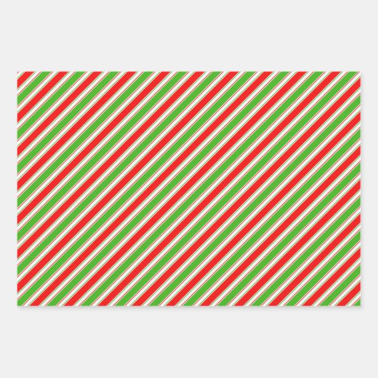 Rood, wit, groen gekleurde kerststijllijnen inpakpapier vel (Voorkant 2)