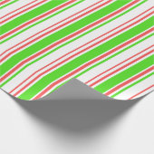 Rood, wit, groen gekleurde kersttaarten cadeaupapier (Hoek)