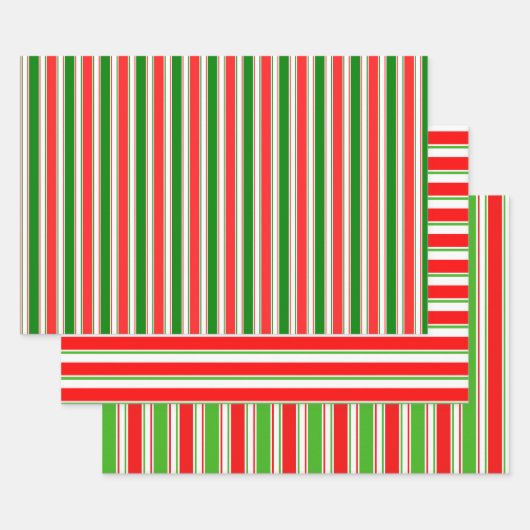Rood, wit, groen gekleurde kersttaarten inpakpapier vel (Set)