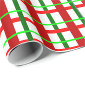 Rood, wit & groen geplakt kerstinpakpapier cadeaupapier (Rol Hoek)