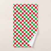 Rood Wit Groen Geruit Patroonontwerp Bad Handdoek (Handdoek)