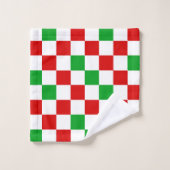 Rood Wit Groen Geruit Patroonontwerp Bad Handdoek (Wasdoekje)