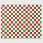 Rood Wit Groen Geruit Patroonontwerp  Cadeaupapier (Vlak)