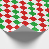 Rood Wit Groen Geruit Patroonontwerp  Cadeaupapier (Hoek)