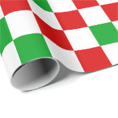 Rood Wit Groen Geruit Patroonontwerp  Cadeaupapier (Rol Hoek)