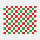 Rood Wit Groen Geruit Patroonontwerp Fleece Deken (Voorkant (Horizontaal))