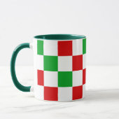 Rood Wit Groen Geruit Patroonontwerp Mok (Links)
