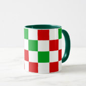 Rood Wit Groen Geruit Patroonontwerp Mok (Voorkant rechts)