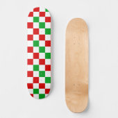 Rood Wit Groen Geruit Patroonontwerp Persoonlijk Skateboard (Voorkant)