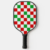 Rood Wit Groen Geruit Patroonontwerp Pickleball Paddle (Achterkant)