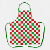 Rood Wit Groen Geruit Patroonontwerp Schort (Voorkant)