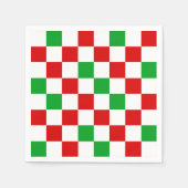 Rood Wit Groen Geruit Patroonontwerp Servet (Voorkant)
