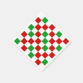 Rood Wit Groen Geruit Patroonontwerp Servet (Hoek)