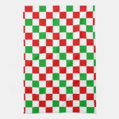 Rood Wit Groen Geruit Patroonontwerp Theedoek (Verticaal)