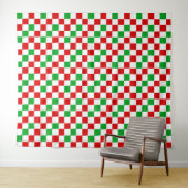 Rood Wit Groen Geruit Patroonontwerp  Wandkleed (In Situ (horizontaal))