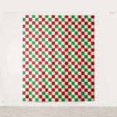 Rood Wit Groen Geruit Patroonontwerp  Wandkleed (Voorkant)