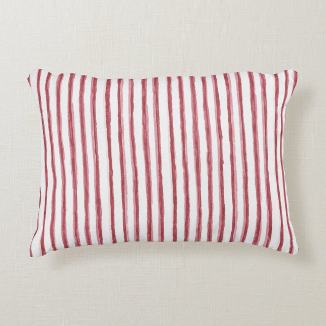 Rood Wit Groen Geruit Strepen Accent Kussen (Voorkant)