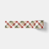 Rood Wit Groen Geruit Strepen Kerstmis Grosgrain Lint (Voorkant)