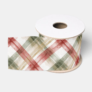 Rood Wit Groen Geruit Strepen Kerstmis Grosgrain Lint