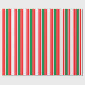 Rood Wit & Groen Gestreepd Kerst Inpakpapier (Vlak)