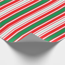 Rood Wit & Groen Gestreepd Kerst Inpakpapier