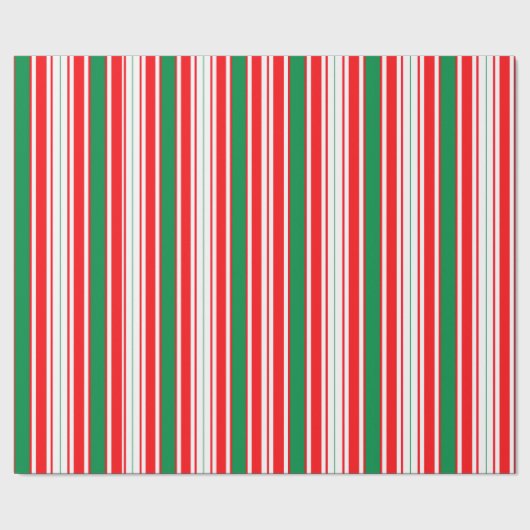 Rood Wit & Groen Gestreepd Kerst Inpakpapier (Zoom)