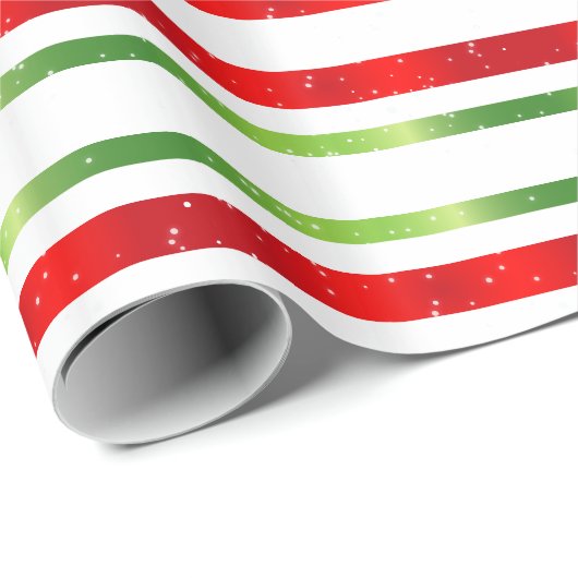Rood wit & groen gestreepte kerst cadeaupapier (Rol Hoek)