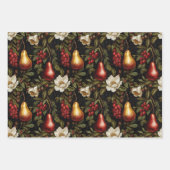 Rood Wit Groen Goud Bloem Inpakpapier Vel (Voorkant 3)