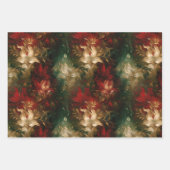 Rood Wit Groen Goud Bloem Inpakpapier Vel (Voorkant)