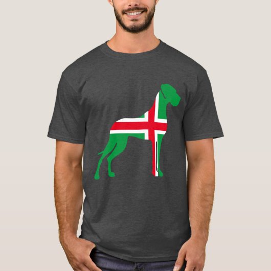 rood wit groen Great Dane T-shirt (Voorkant)