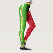 Rood wit groen / Jouw naam / tweetangs kerstmis Leggings (Rechts)