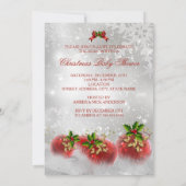 Rood Wit Groen Kerst Baby Shower Meisje Blond Kaart (Achterkant)