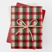 Rood Wit Groen Kerst Buffel Plaid Inpakpapier Vel (In situ)