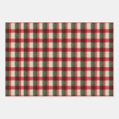 Rood Wit Groen Kerst Buffel Plaid Inpakpapier Vel (Voorkant)