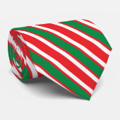 Rood Wit Groen Kerst Strepen Stropdas (Opgerold)