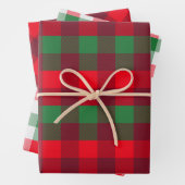 Rood, wit, groen kerstbuffel inpakpapier vel (In situ)