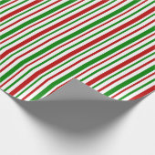 Rood, wit, groen Kerstfeest Geïnspireerde lijnen Cadeaupapier (Hoek)