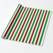 Rood, wit, groen kerststijlvol patroon cadeaupapier (Uitgerold)
