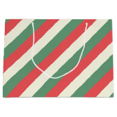 Rood, Wit, & Groen Klassieke Snoeprietstrepen Groot Cadeauzakje (Voorkant)
